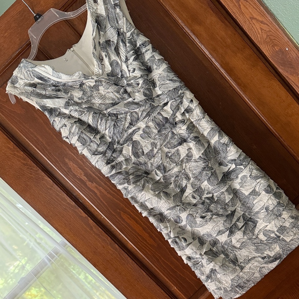 Elegant Black and White Floral Dress- no tag inside!  Fits a size 4